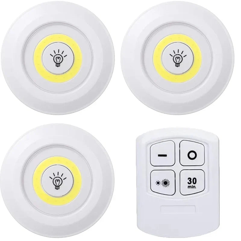 Dimmable LED Under Cabinet Light with Remote Control Battery Operated LED Closets Lights Wardrobe Bathroom Lighting Night Light