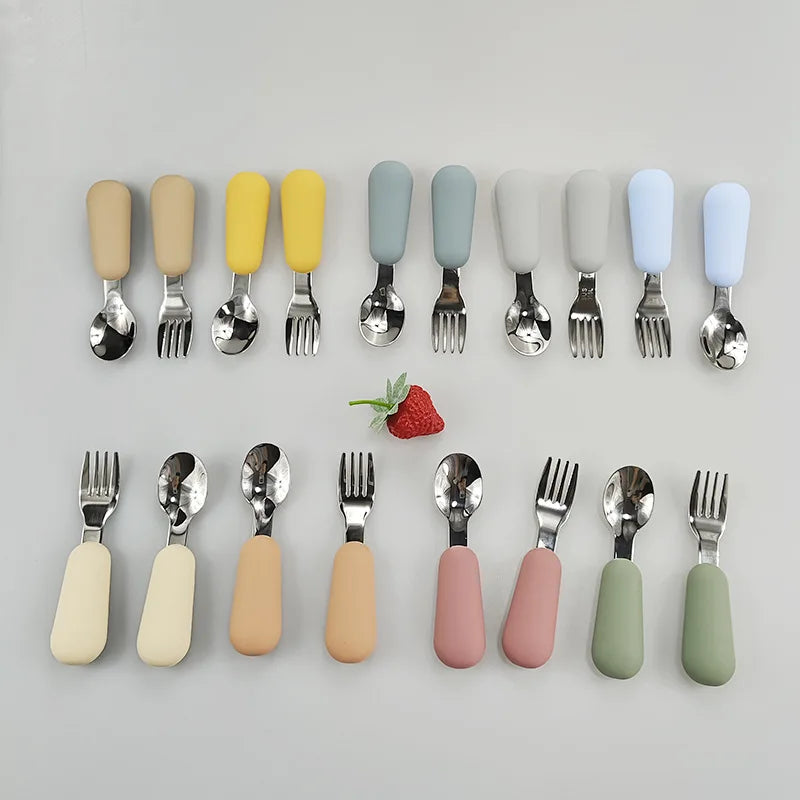 EtherealBe Stainless Steel Baby Utensils Set - Colorful & Safe