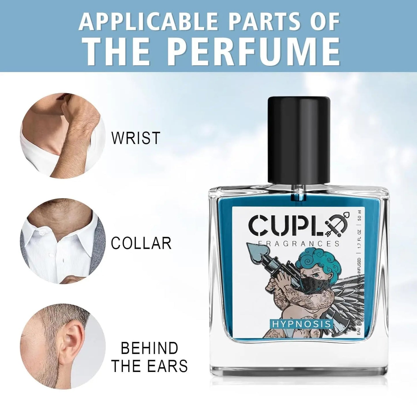 50ml Cupid Pheromone Cologne for Men, Hypnosis 2.0 Cologne Pheromone-Infused Long Lasting Scent.