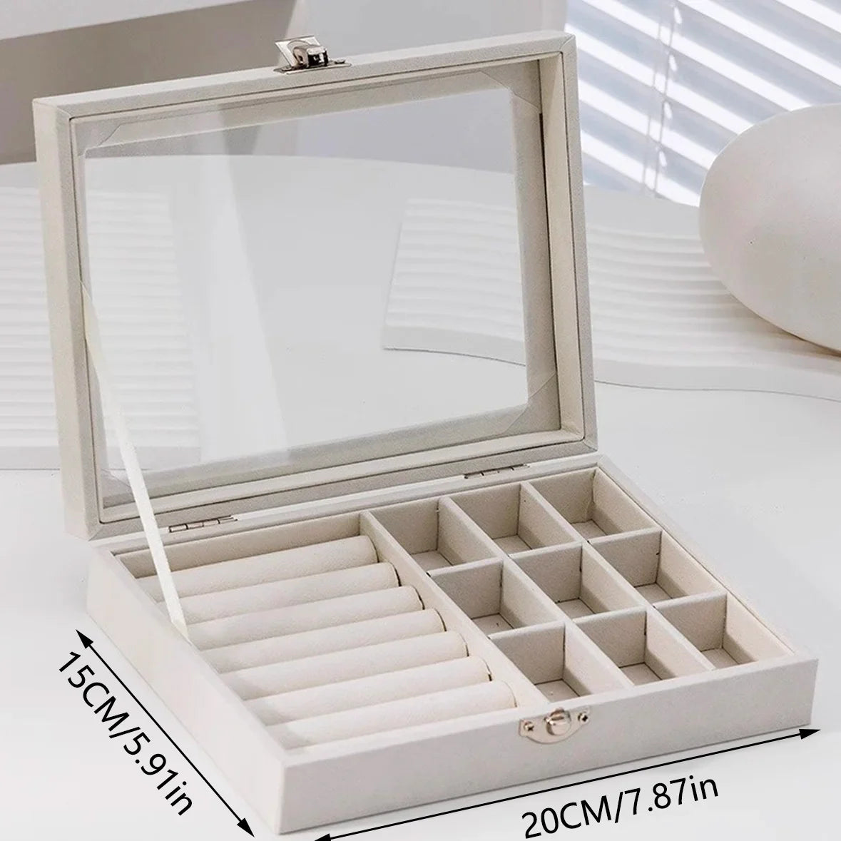 1PC Storage Box PU Jewelry  Anti-oxidation Necklace Ear Ring Ear Stud Pendant Jewelry Box Large Capacity Portable Jewelry Box