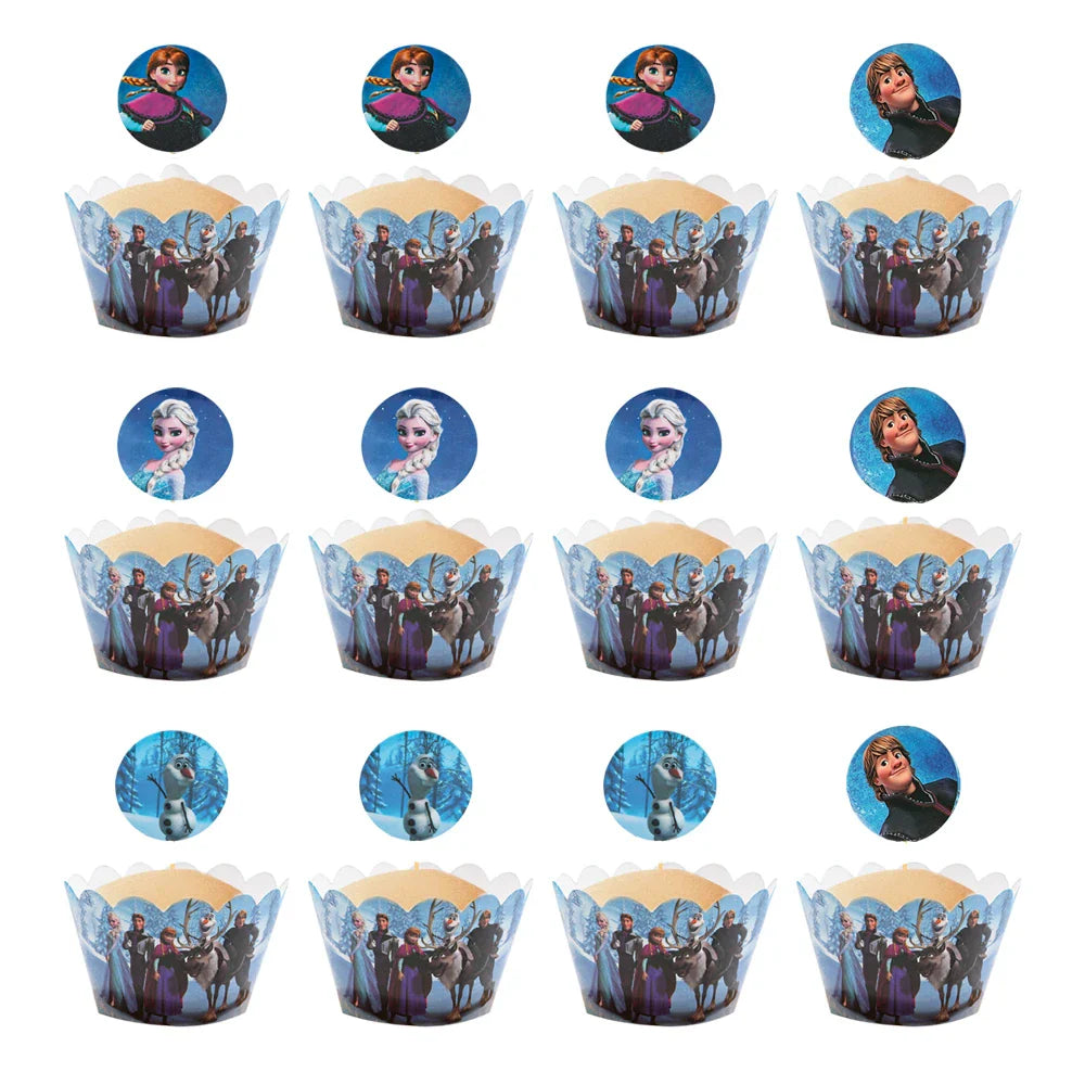 Frozen Anna Elsa Princess Birthday Party Decorations Balloon Disposable Tableware Party Supplies