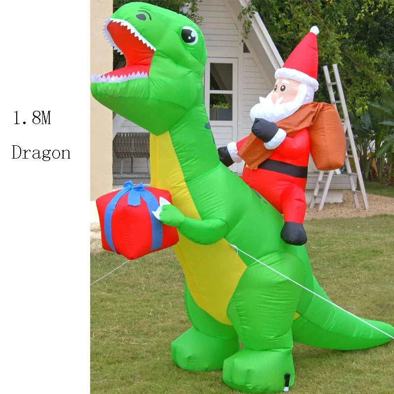 2023 LED Air Inflatable Santa Claus Snowman Elk Outdoor Garden Airblown New Year Christmas Decoration Gift For Kids Children Toy