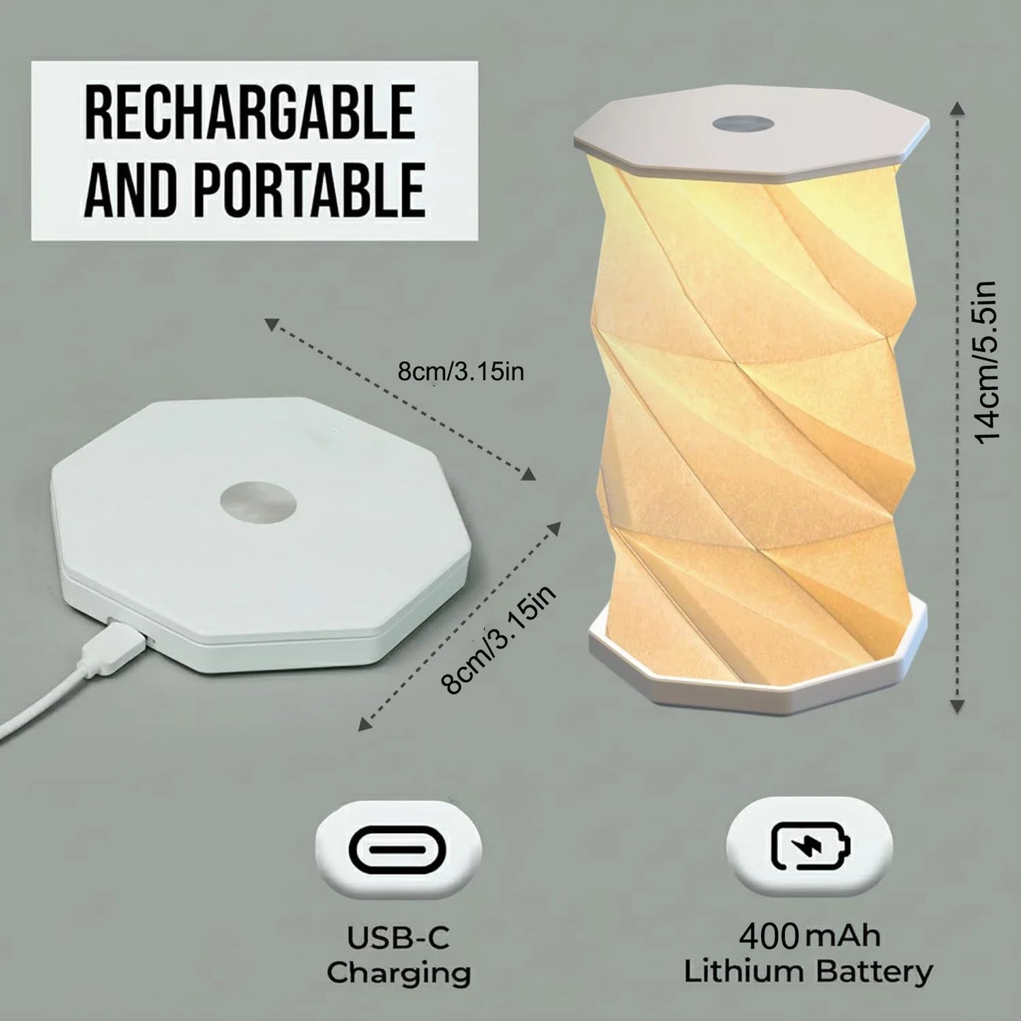 Creative Mini Rotating Light LED Touch Night Light Portable Folding Cultural And Creative Atmosphere Light Holiday Small Gift