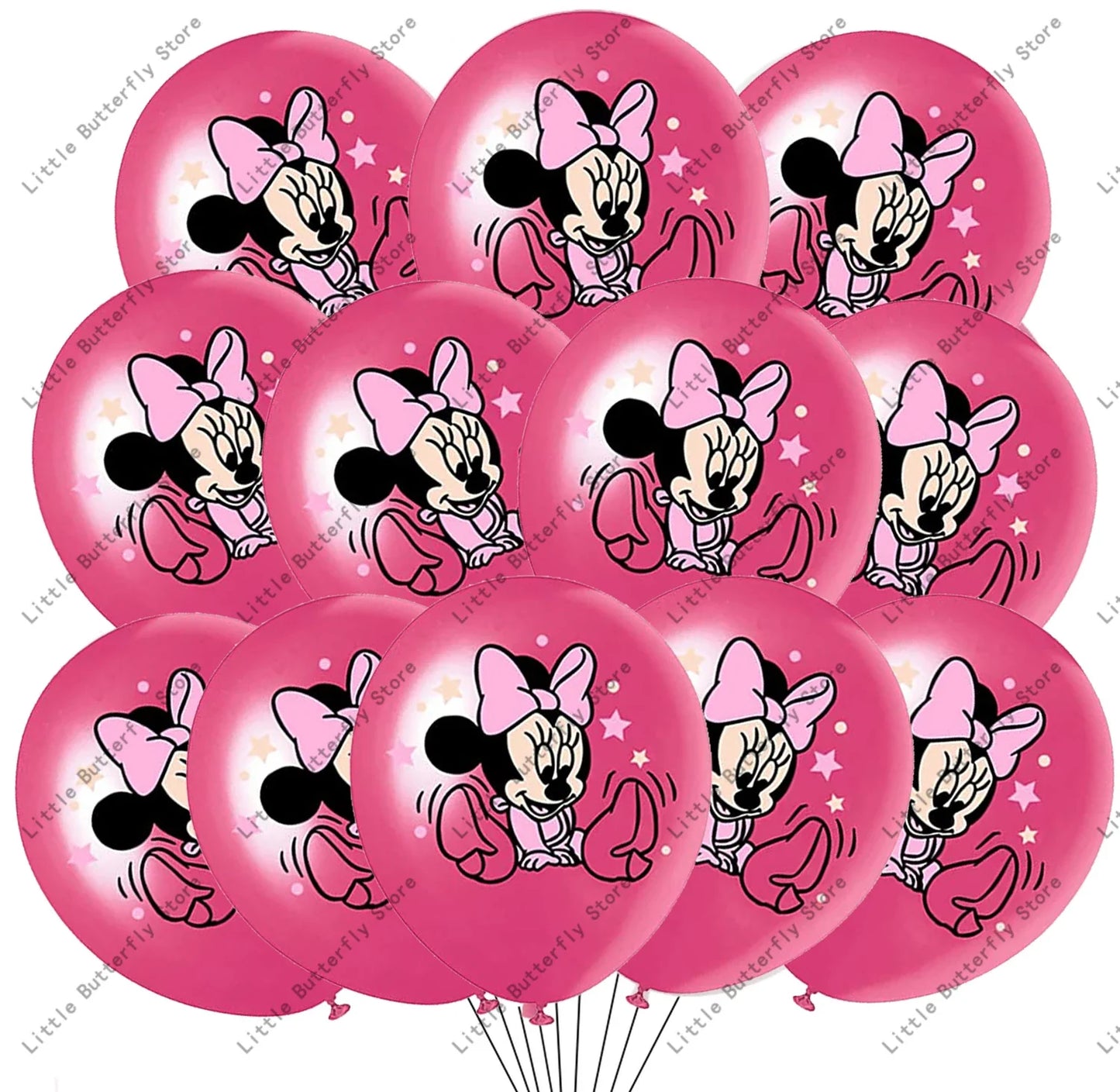 Disney 10/20/30pcs 12 Inch Pink Minnie Mouse Latex Balloon Party Supplies Party Balloon Balloons for Birthday Party Decorations