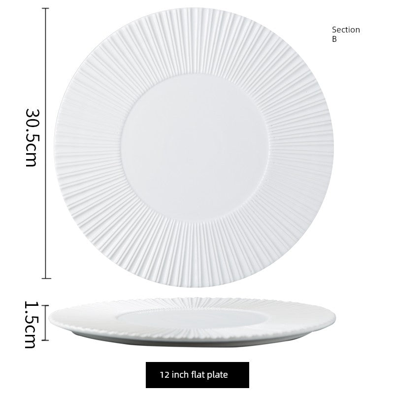 Yiheng Scandinavian Ins2021 New Steak Western Food Tray Hotel Household Kitchen Tableware round Deep Straw Hat Soup Plate