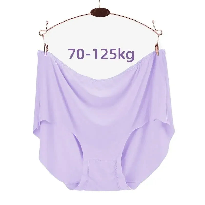 4Pcs Women Plus Size High Waist Ice Silk Boy Shorts Sexy Ultrathin Breathable Soft Underwear Panties Lingerie for 55-125kg