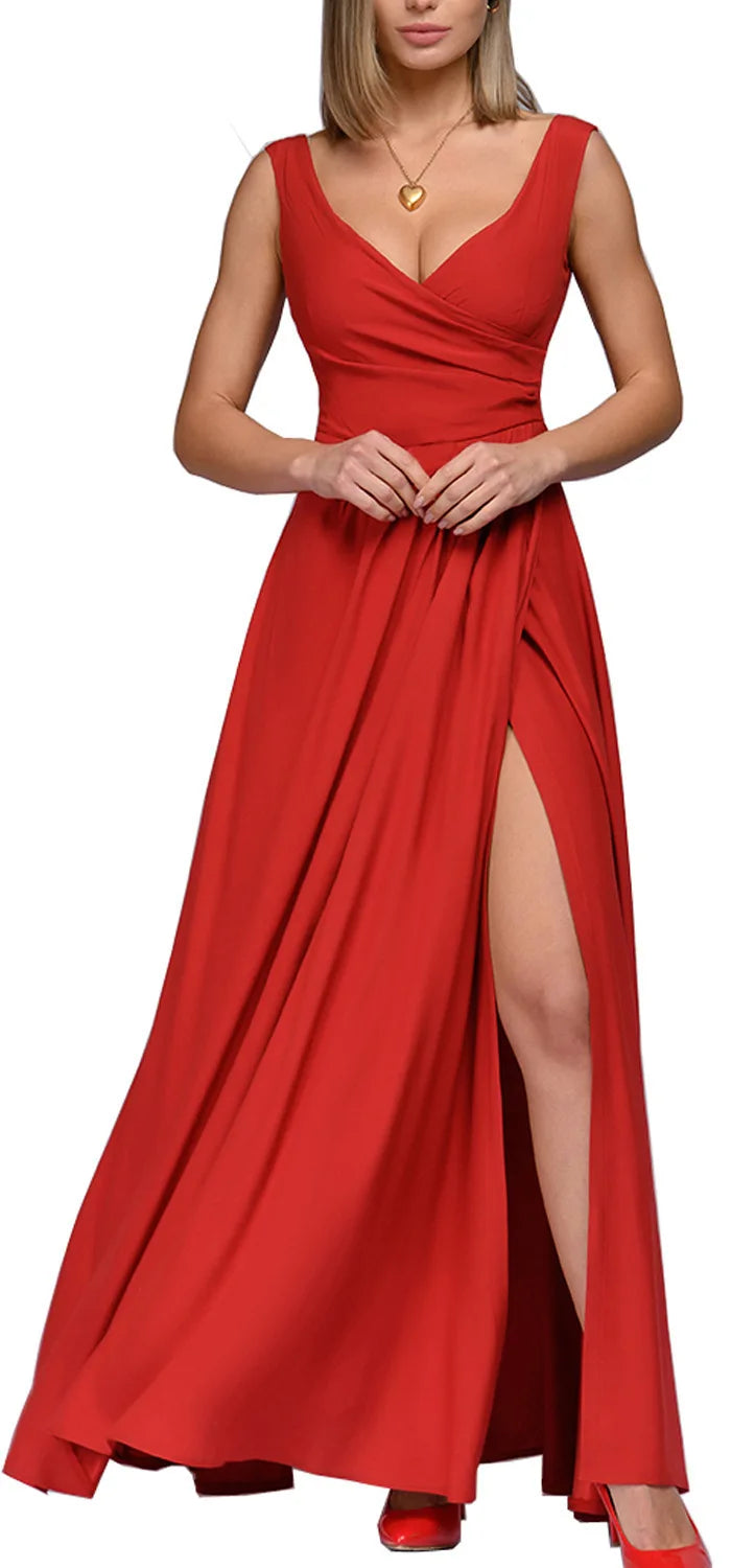 2024 Women Sexy Sleeveless V-neck High Slit Hollow Out Bodycon Bandage Dress for NightClub Party Long Wrap Maxi Dress Vestido u2