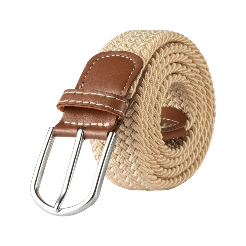 Black Female Casual Knitted Pin Buckle Men Belt Woven Canvas Elastic Expandable Braided Stretch Belts for Women Jeans Belts Belt