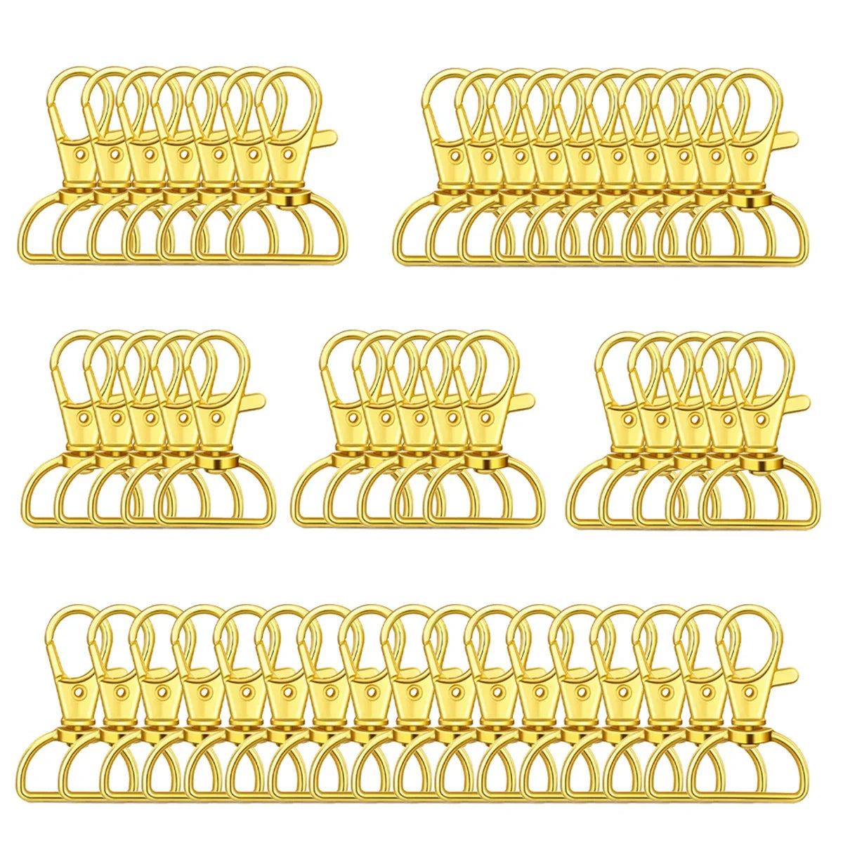 8/15/25/50/80pcs Swivel Snap Hooks D-Ring Keychain Clips Lanyard