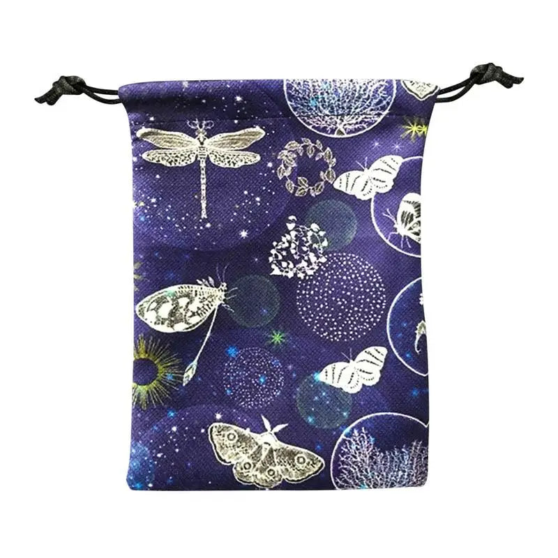 Printed Velvet Tarot Carods Storage Bag Oracle Card Witch Divination Accessories Board Games Mini Drawstring Package