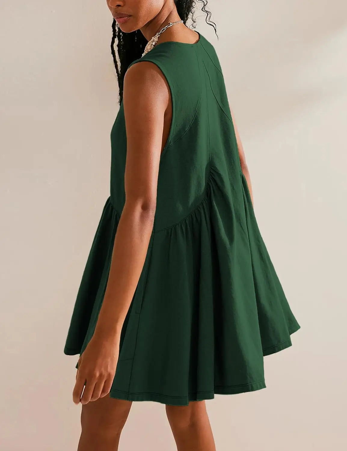 Womens Summer Sleeveless Mini Dress Casual Loose V Neck Sundress with Pockets 2025