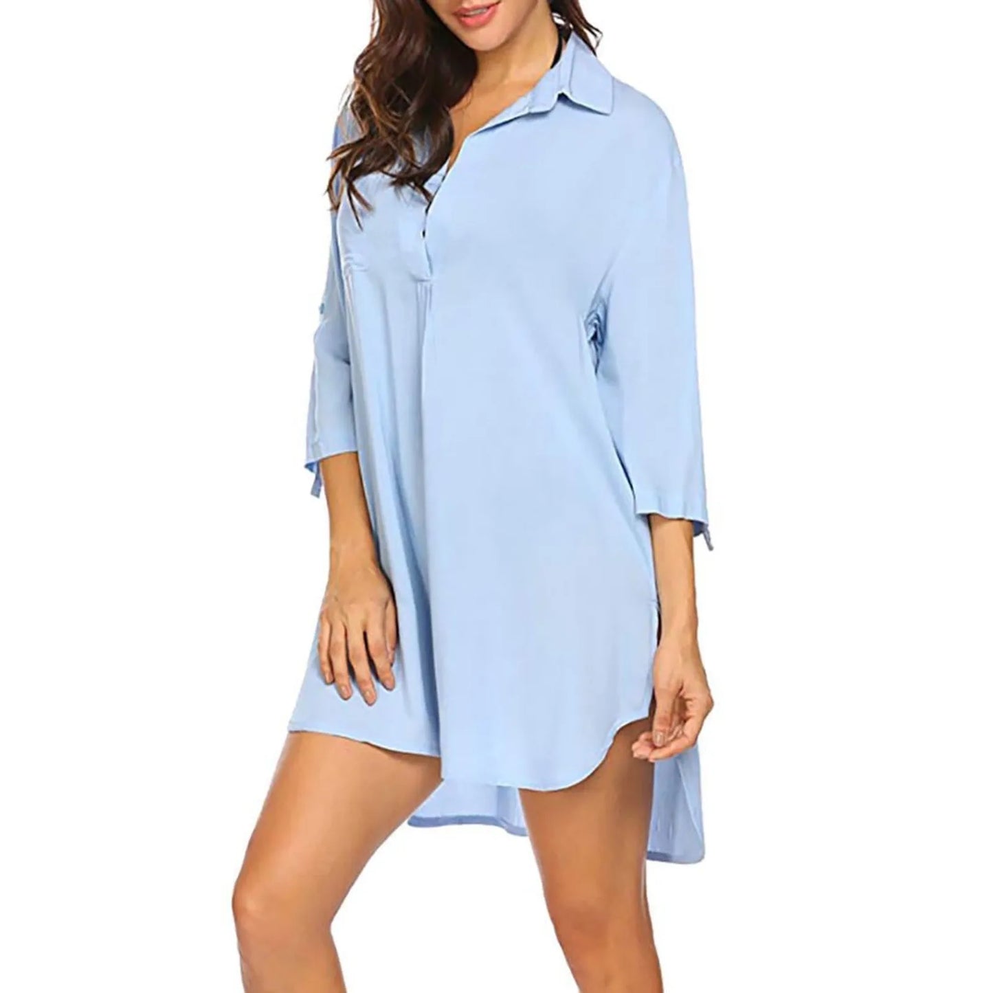 Summer Spring Long Sleeve chiffon Shirt Women Swimsuit Cover Up Tops Bikini Beachwear V Neck Bathing Suit Beach Dress Cardigan