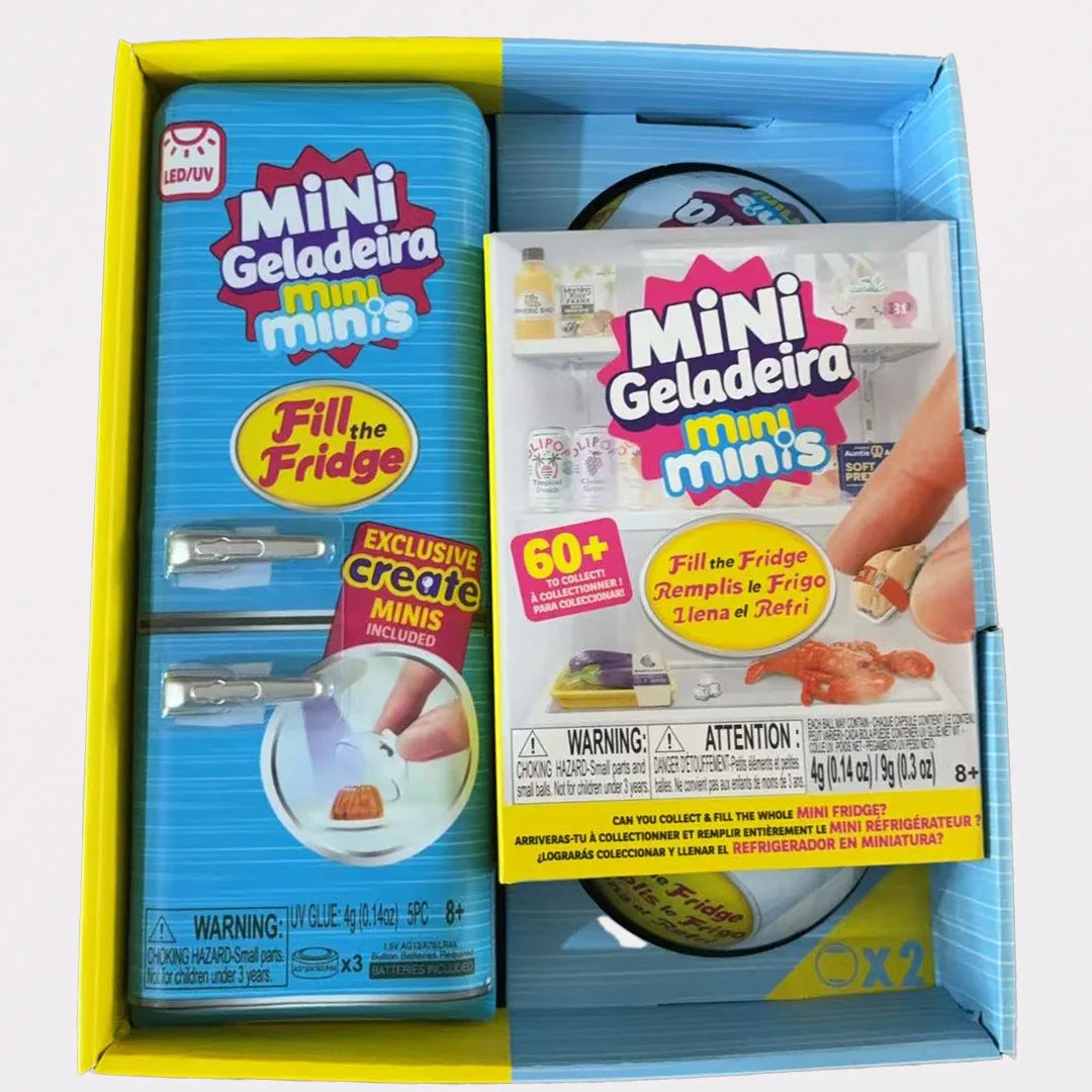 Zuru Mini Brands Mini Minis Fill The Fridge Simulation Refrigerator Toy Blind Box Set Surprise Ball Pretend Play Micro Miniature