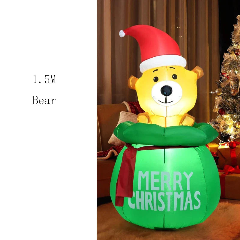 2023 LED Air Inflatable Santa Claus Snowman Elk Outdoor Garden Airblown New Year Christmas Decoration Gift For Kids Children Toy