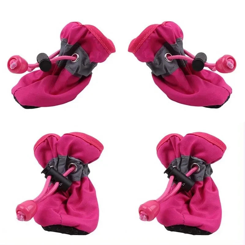 Ready Stocked 4pcs/set Waterproof Pet Dog Shoes Chihuahua Anti-slip Rain Boots Footwear For Small Cats Dogs Puppy Booties