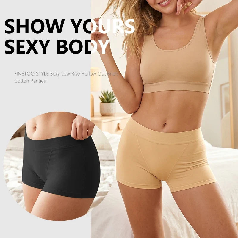 3Pcs Women Cotton Safety Short Seamless Boxer Briefs High Waist Soft Skin Friendly Ladies Anti-Ride Leggings Under Dress Panties