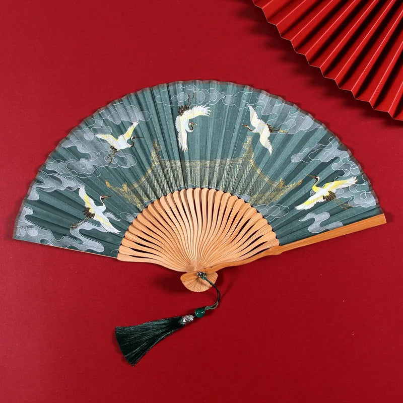 31 Styles Folding Fan Black Japeneses Ladies Silk Hand Fans High Quality Bamboo Crafts Wedding Dance Home Decor Ornament