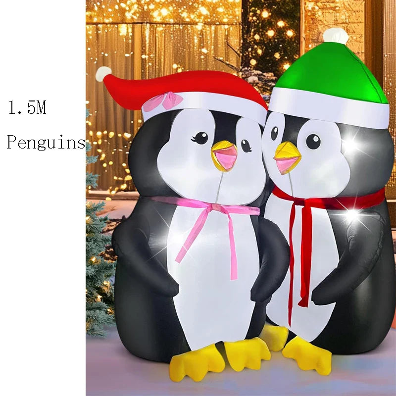 2023 LED Air Inflatable Santa Claus Snowman Elk Outdoor Garden Airblown New Year Christmas Decoration Gift For Kids Children Toy