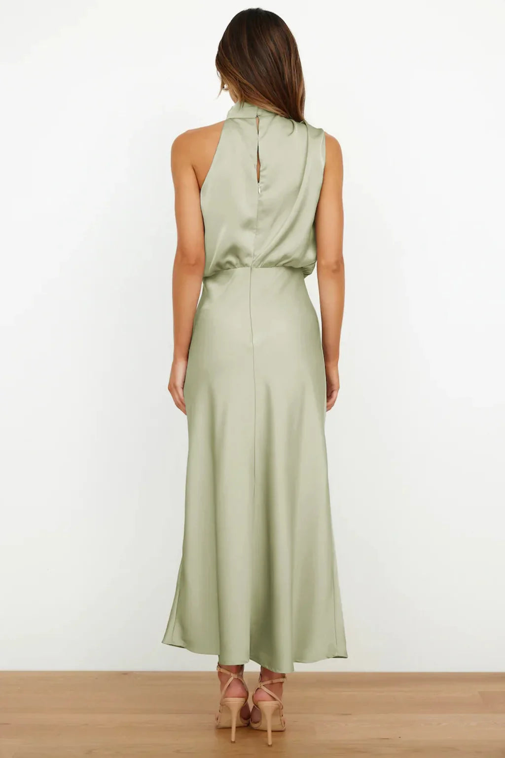 Summer Luxury Sleeveless Silk Satin Long Dress Women Elegant Off Shoulder Celebrity Evening Dress Partywear Lady Trumpet Dress