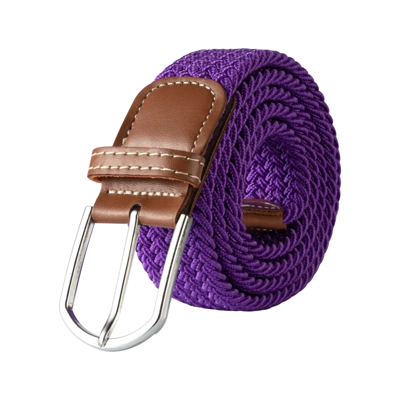 Black Female Casual Knitted Pin Buckle Men Belt Woven Canvas Elastic Expandable Braided Stretch Belts for Women Jeans Belts Belt