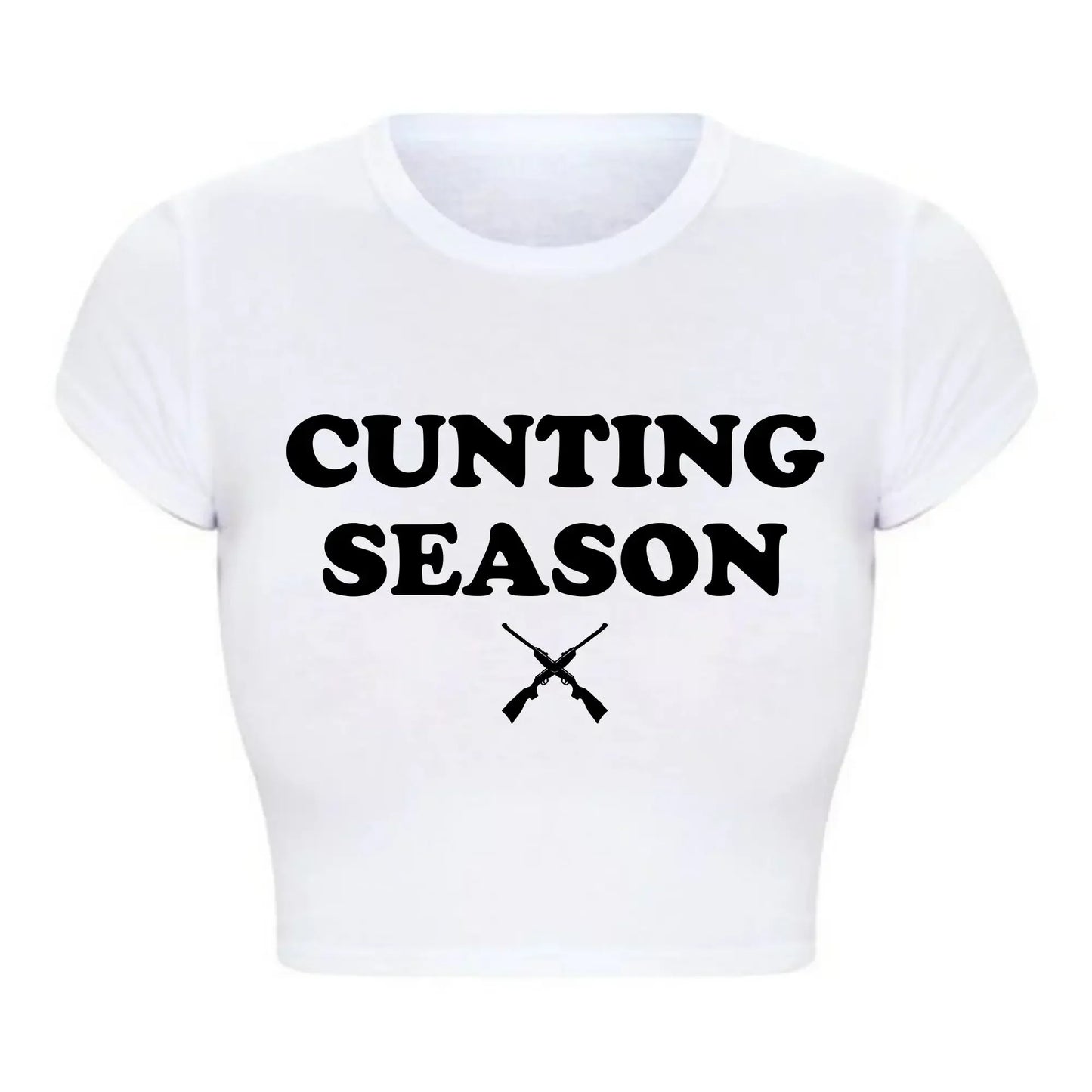 Cunting Season Hunting Counting Season Funny T-Shirt  Women Sexy Club Wear Outfits 2000s Grunge Crop Top Baby Tee Dropshipping