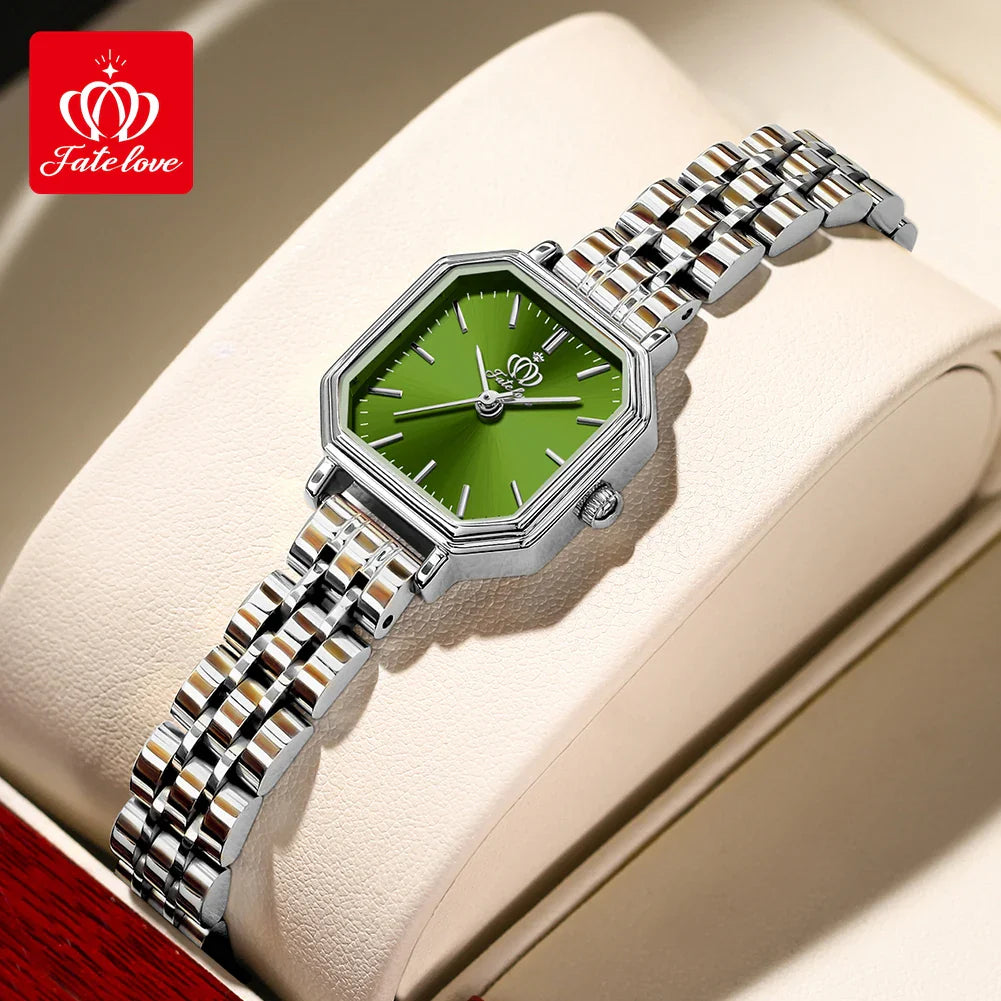 OLEVS Square Dial Quartz Watch for Women Stainless steel Fashion Gold Wristwatch Dress Elegant TOP Brand Luxury Women's Watches
