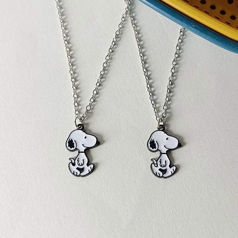 Cartoon Snoopy Sleepwear Trouser Suit Long Sleeves Pajamas Loose Simple Cardigan Home Wear Fashion Soft Comfort Cute Girls Gift