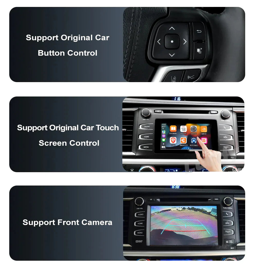 Wireless Apple Carplay Module for Toyota Touch2 Entune2.0 Corolla Yaris RAV4 Camry Tundra Alphard Sequoia Android Auto Interface