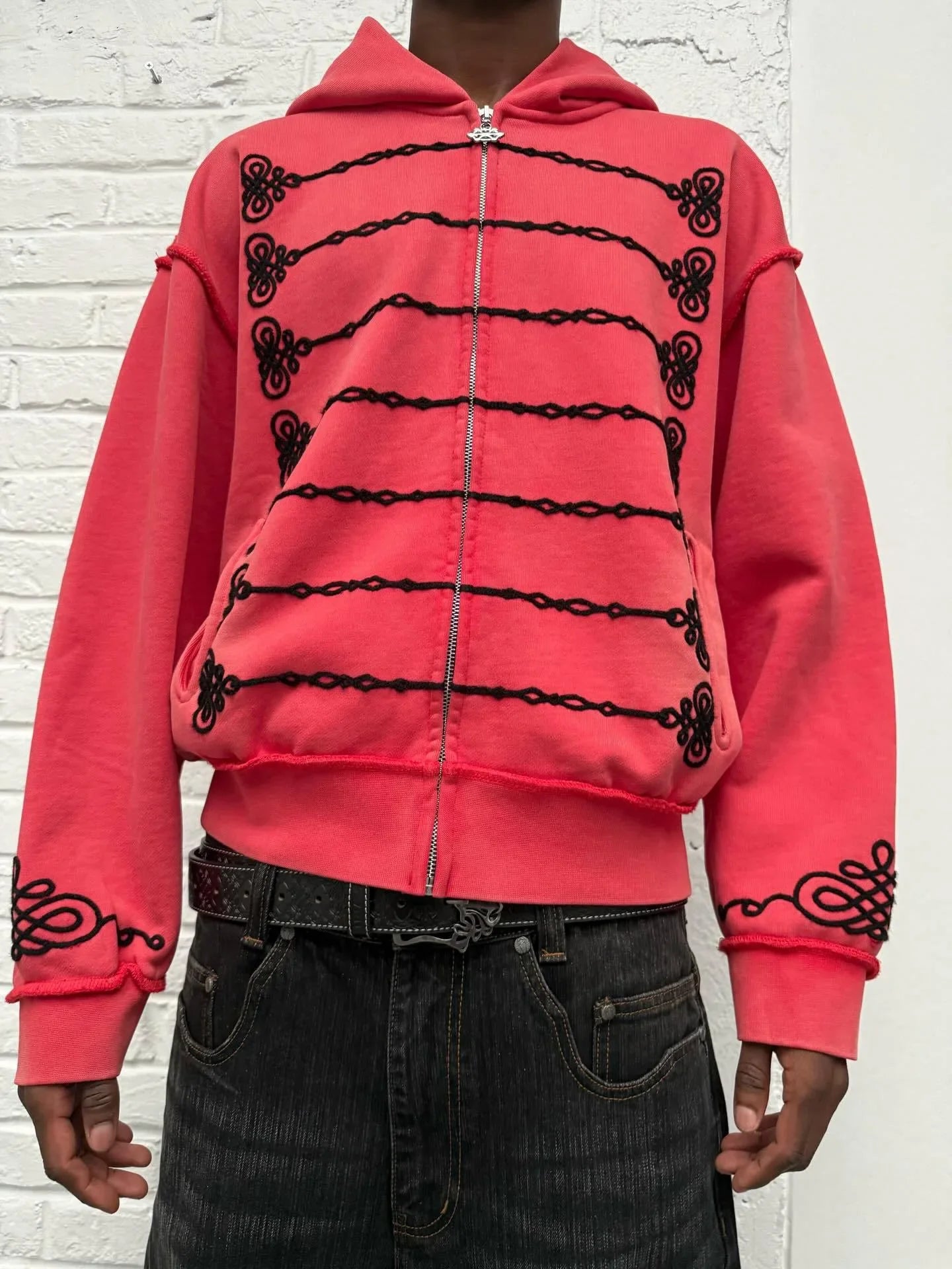 All Top Quality Personality Simple Design Zip Up Hooded Jackets Niche Fashion.