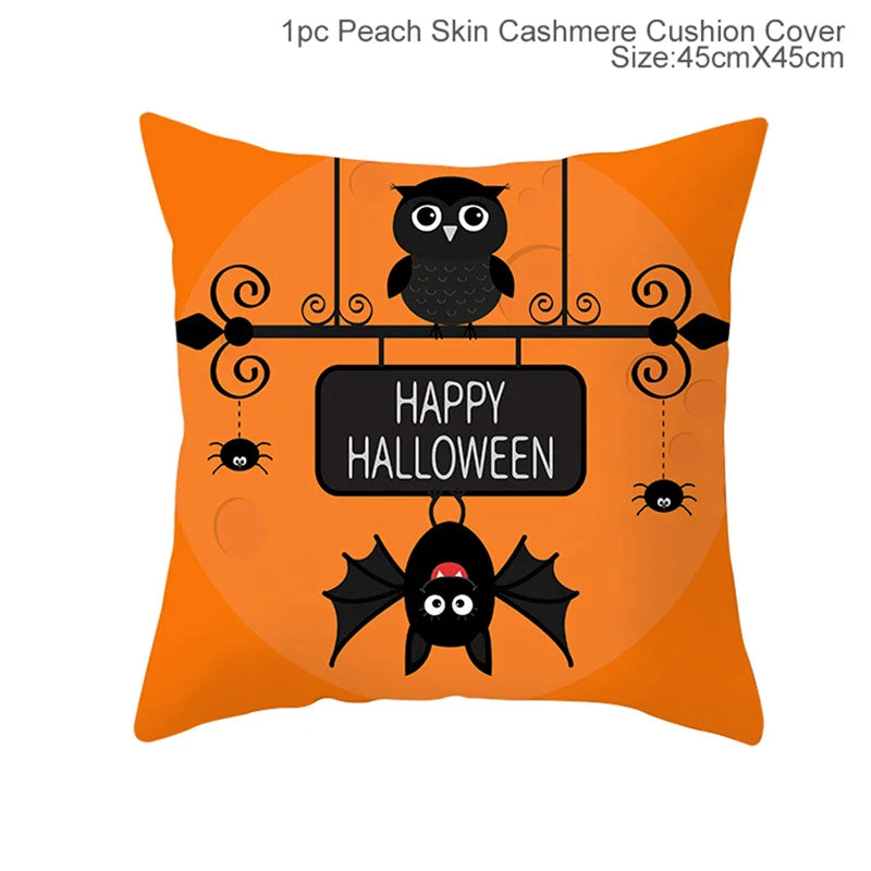 Happy Halloween Banner Bloody Bat Pumpkin Ghost Print Party Backdrop Hanging Banner Halloween Party Decoration For Home