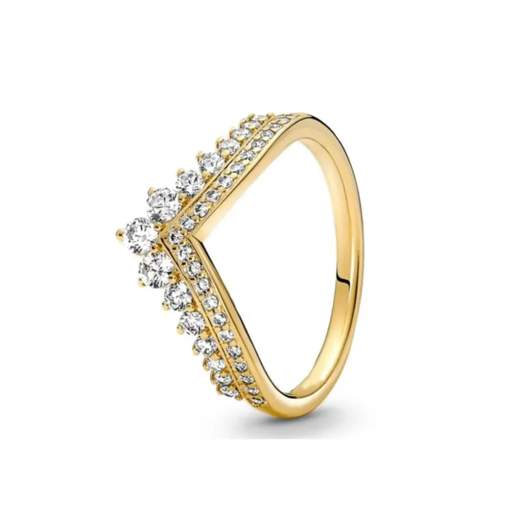 Gold Color Sun Heart Bow Size 6 7 8 9 Ring Rings for Trenday Women