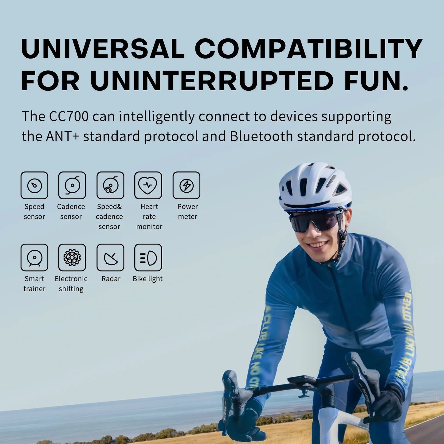 GEOID CC700 Bike Computer Wireless Color Screen ANT+ WIFI Bicycle Speedometer IPX7 Waterproof Route Navigation Cycling Odometer