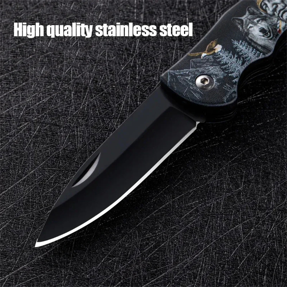 1PC,Heavy Duty Box Cutter Folding Knife Stainless Steel Fruit Peeling Knife Camping Portable Knife Tactical Tools Utility Knife