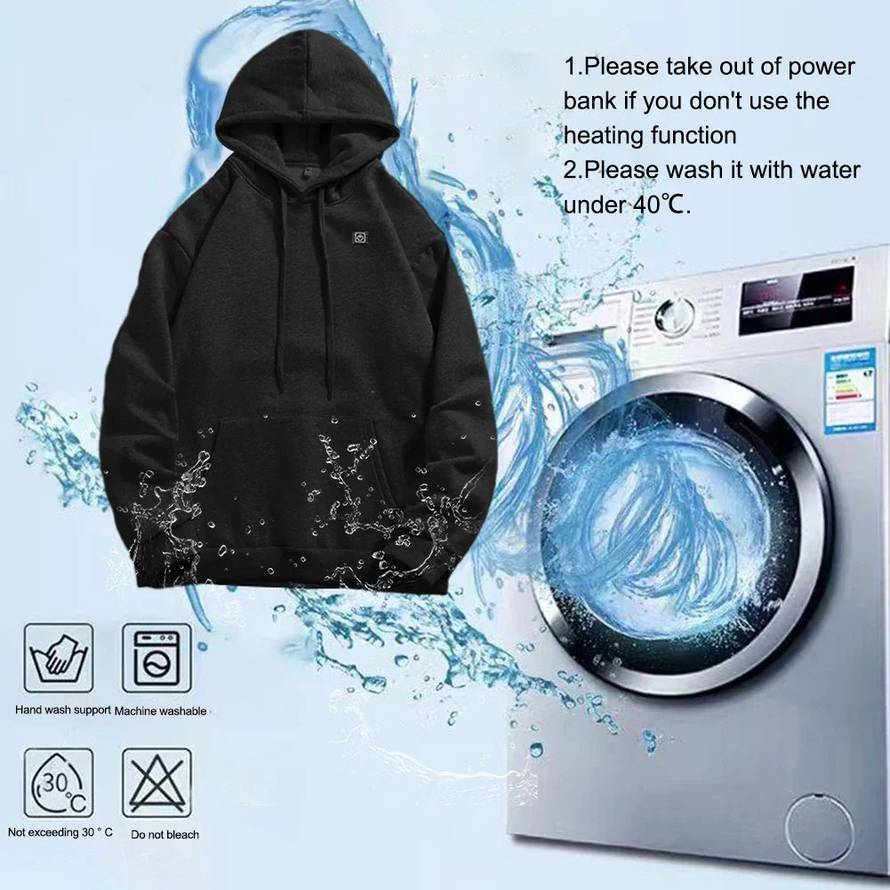 5 Heating Zones Heated Jacket Men Women Vintage Gothic Cozy USB Rechargeable Long Sleeve Streetwear Loose Coats Soft 3 Levels