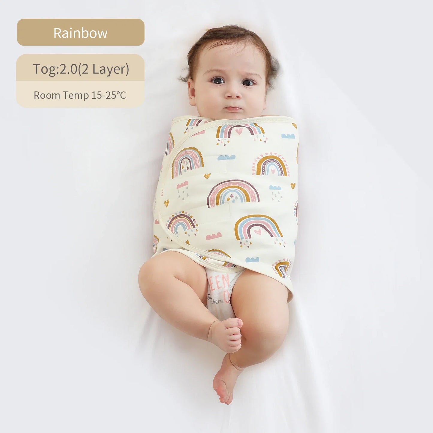 Bilayer Baby Wrap Blanket Newborn Baby Swaddle Tie Anti Startle Jump