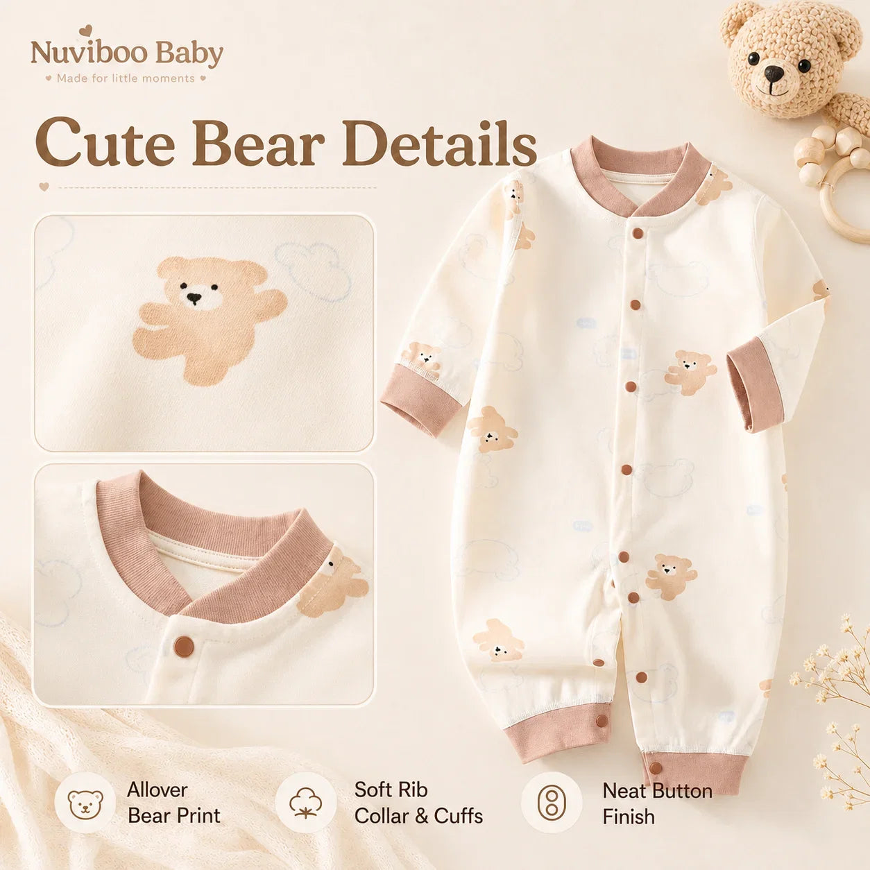 Autumn Baby Clothes Newbron Spring 100 Cotton Underwear Newborn Onesie