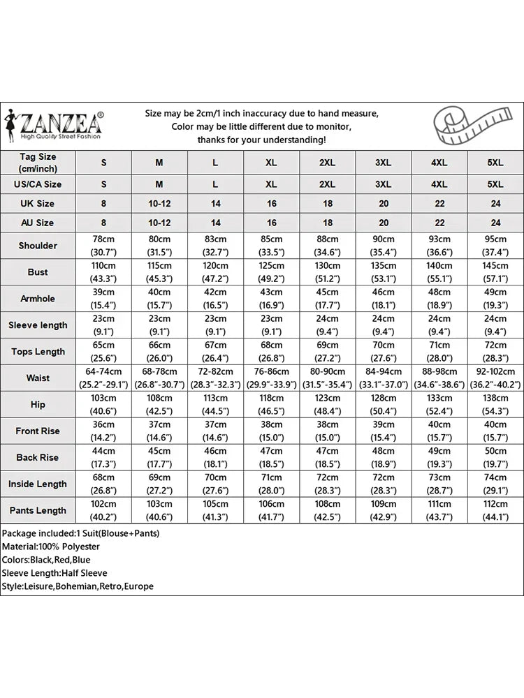 Women Pants Sets ZANZEA Fashion Summer 2 Piece Sets Plaid Outfits Casual Half Sleeve Blouse Wide Leg Trousers Street Tracksuit