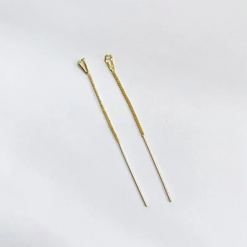 925 Silver Earring For Women Long Tassel Earrings Ear Line pendientes Fashion Zircon Star Drop Earrings