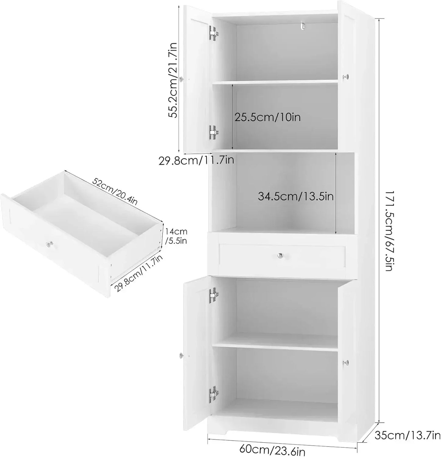 Customizable Tall Bathroom Storage Cabinets, Modern Linen Storage Cabinet.
