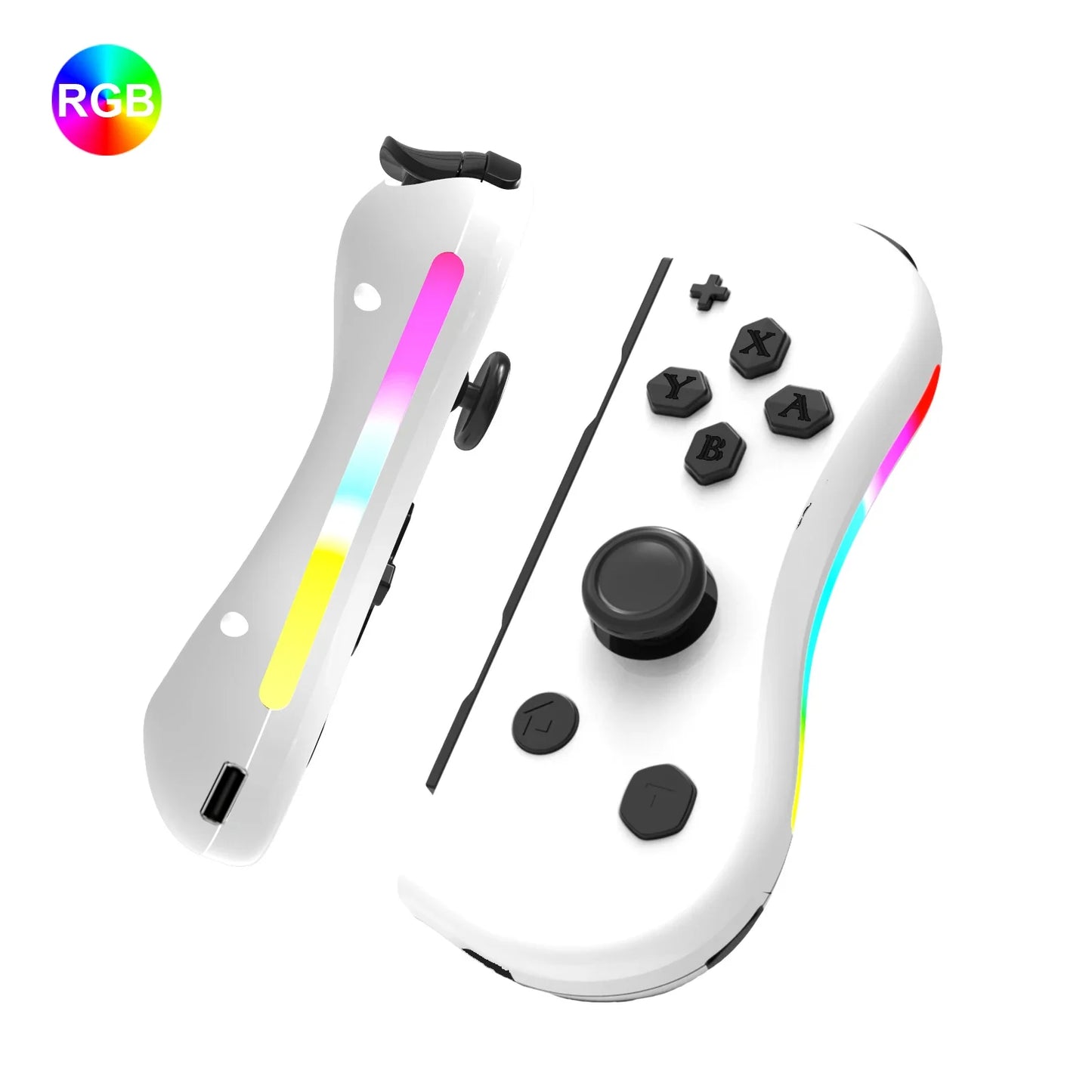 GAMINJA Wireless Switch Joypad Controller With RGB lamp For Switch Game Console L/R Handle Grip With Wake Up Screenshot Function