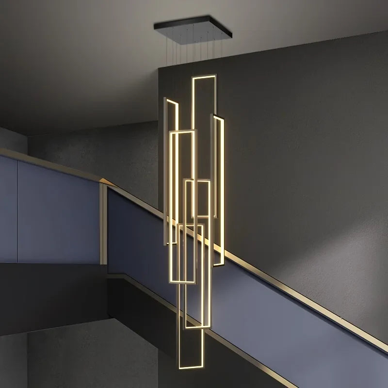 Modern ring stairs led lights pendant light lamps for living room led Chandeliers for dining room hanging light indoor lighting
