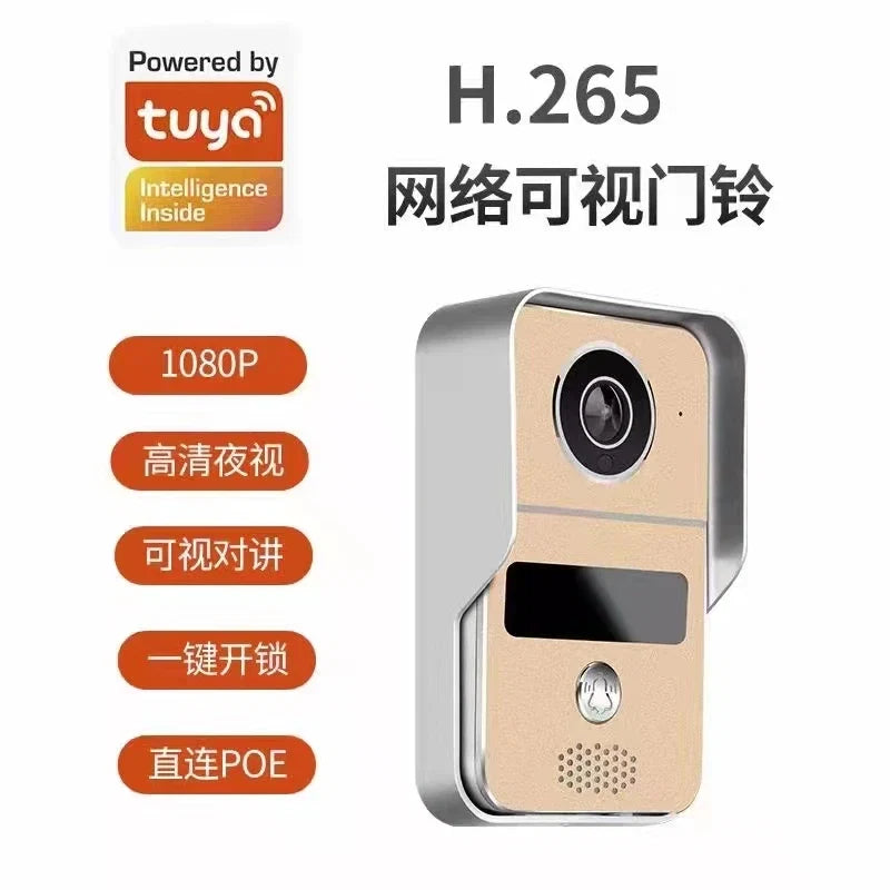 Tuya APP 2MP 1080P POE Wied WIFI IP  Doorbell  POE  Video Door Phone Intercom Visual Door Viewer Camera