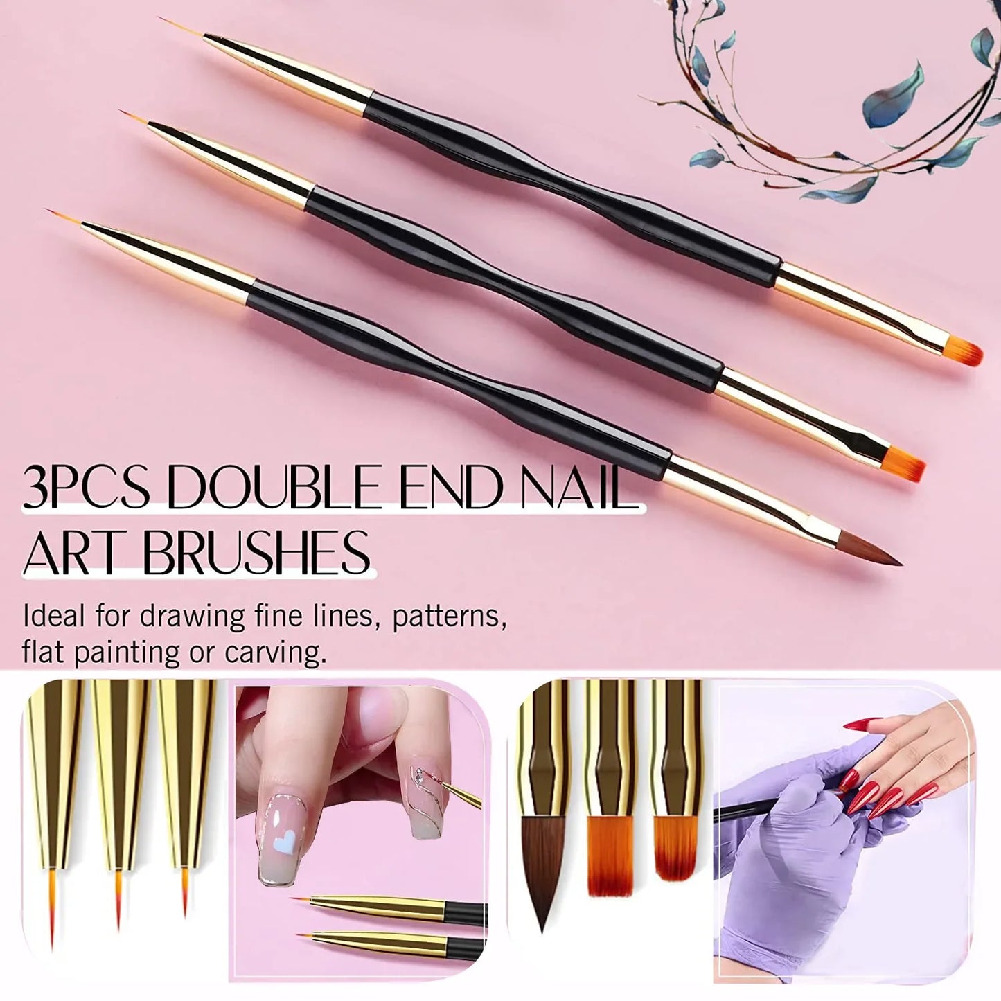 31-Piece UV Gel Nail Brush Set, UV Gel Nail Brushes, Including Dotting Brushes, Carving, Painting, and Gradient Brushes