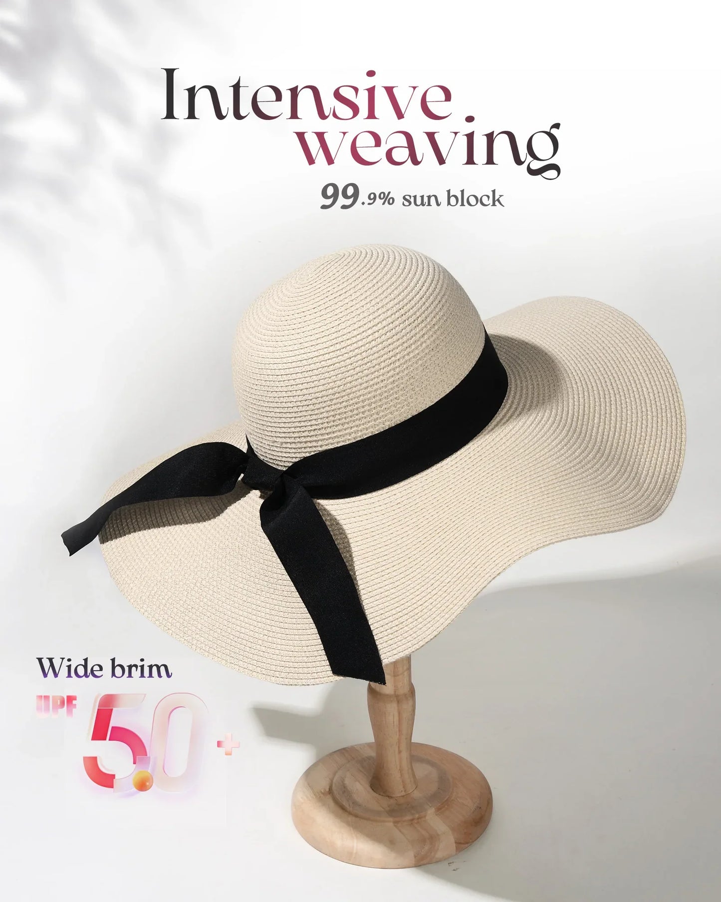 FURTALK Summer Beach Hat Women Large Straw Hat Big Brim Sun Hats UV Protection Foldable Roll Up Floppy Cap chapeu feminino 2020