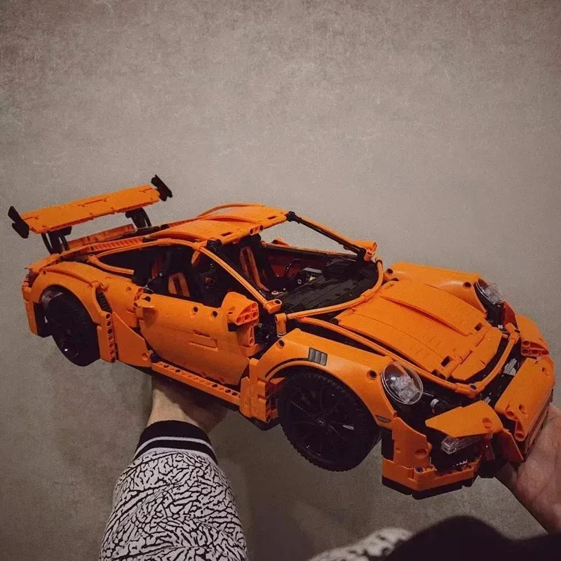 MINISO MOC Technical Brick Orange Super SportsCar Model Compatible 42056 Building Blocks Kid Educational Toy Birthdays Gifts Set