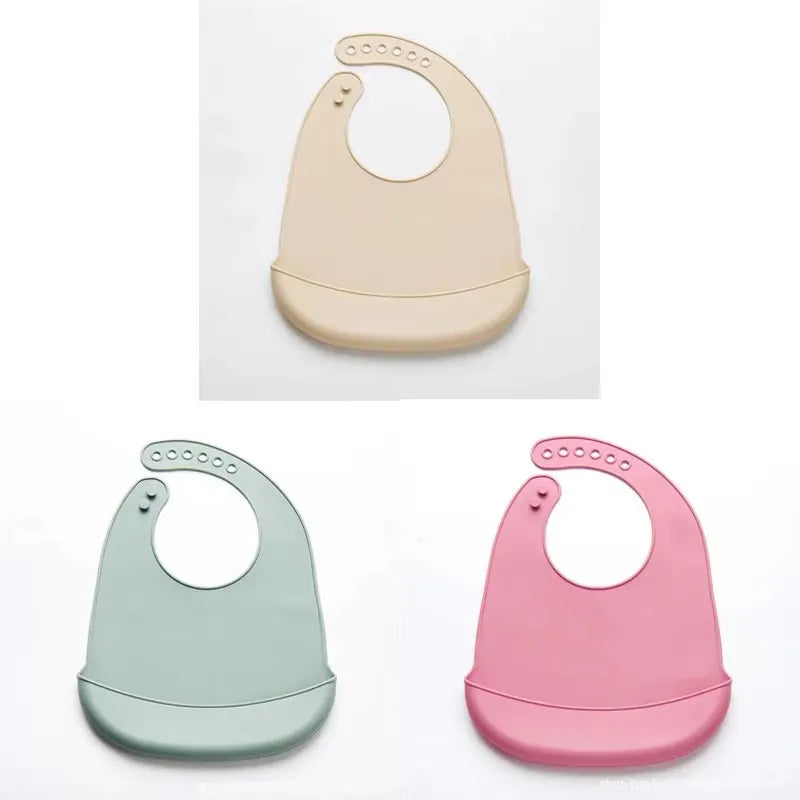 1-3pcs Baby Bib Adjustable Waterproof Bibs Babies Soft Edible Silicone
