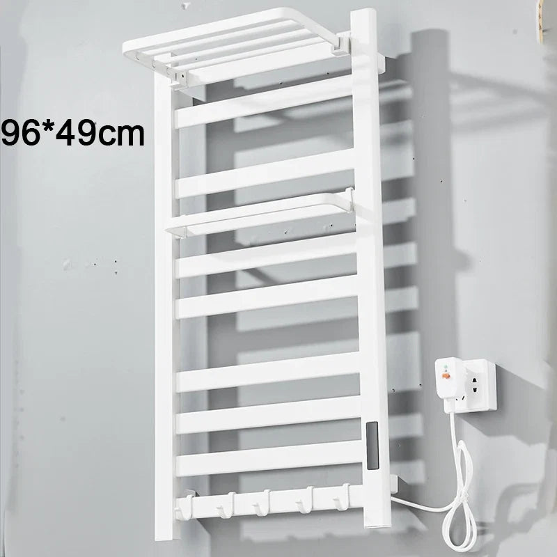 Electric Towel Dryer Black/White Bathroom Electric Rack Digital Display Temperature Time Control Towel Warmer Rail
