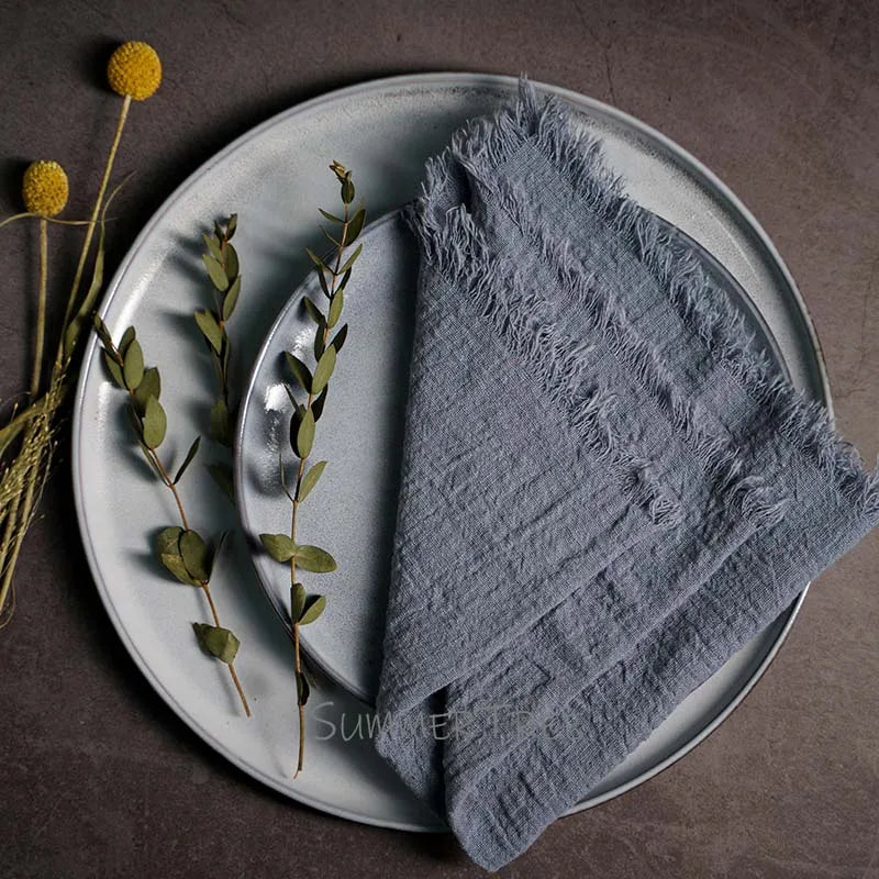Large Napkins Cotton Gauze 41cm Napkin Muslin Tea Towels Dinner Retro Cheesecloth Wedding Party Rustic Table Decoration 16inch