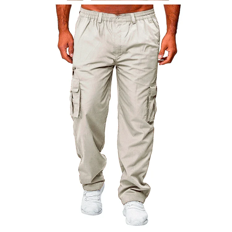 Men work pants, casual multi pocket tactical pants, outdoor sportswear, loose straight leg pants, long pants, plus size.