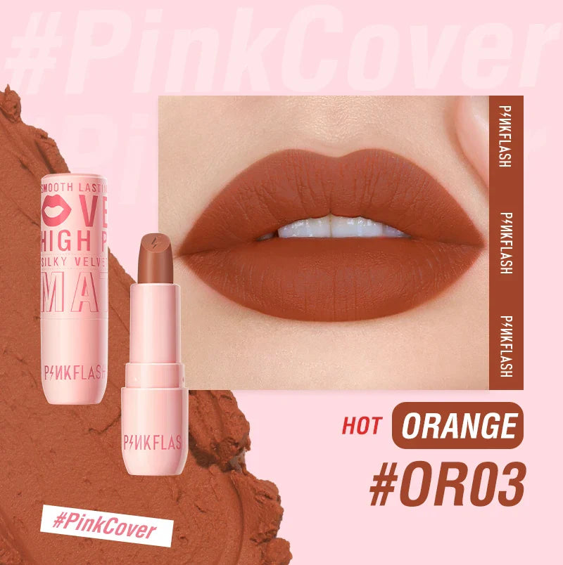 PINKFLASH Velvet Matte Lipstick High Pigment Long-lasting Lip Gloss Silky Moisturize Liquid Lip Tint Smooth Lip Cream Cosmetics